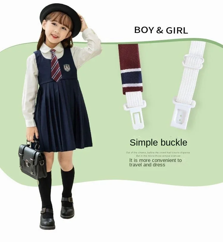 6 Pairs Children's Tie Boys and Girls Short Instagram Stripes Free Kindergarten Performance British Style