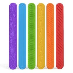 6PCS Textured Silicone Fidget Slap Bracelets - Calming Stress Relief Toys (6PCS Assorted)