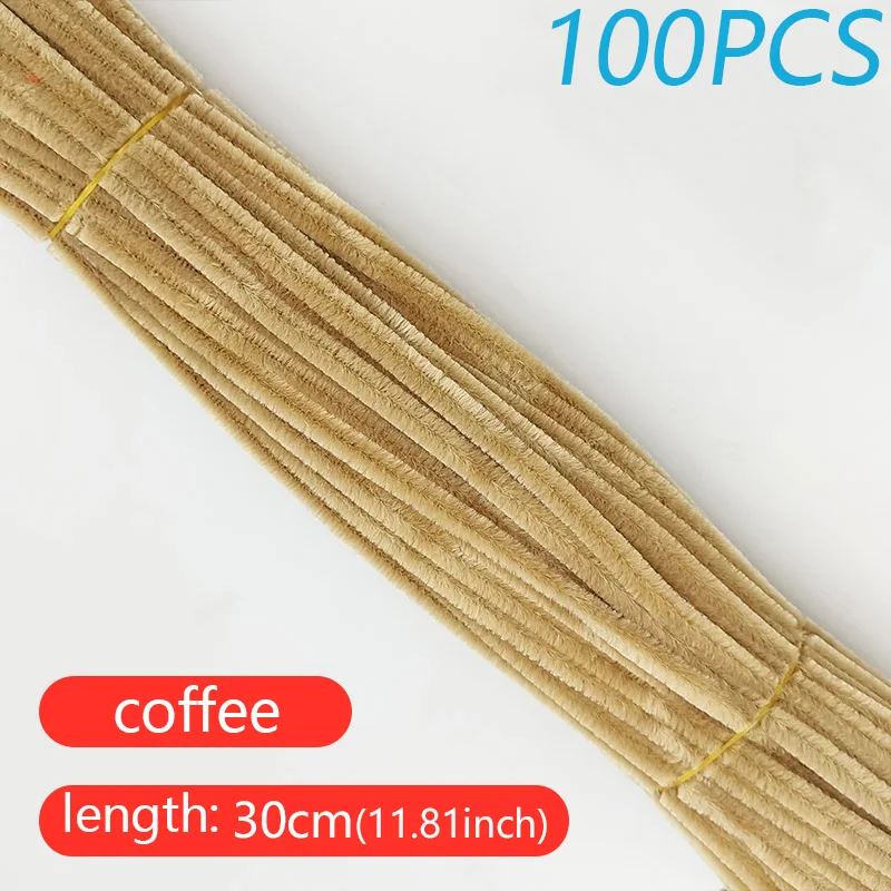 100PCS Vibrant DIY Twisted Wool Craft Sticks for Creative Art Projects