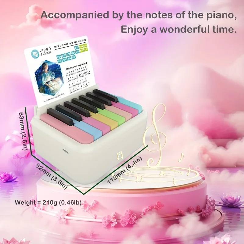 Portable Mini Electronic Keyboard Piano Calendar Music Sheets Toy Boy Girl Mini Electronic Piano with Calendar Cards