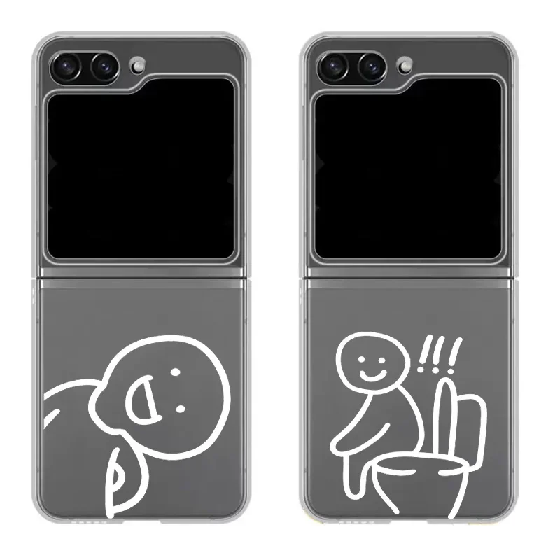 Simple Funny Matchstick Men Couple Transparent Clear Case