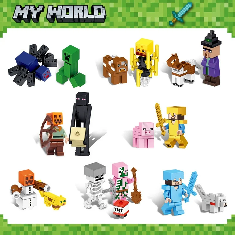 Building Blocks MOC29 Minecraft Educational Interlace Pixel Doll Toy Children's Day Gift