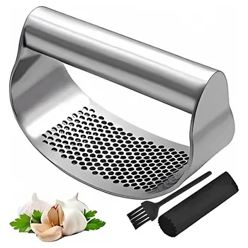 Stainless Steel Garlic Press Squeezer 1