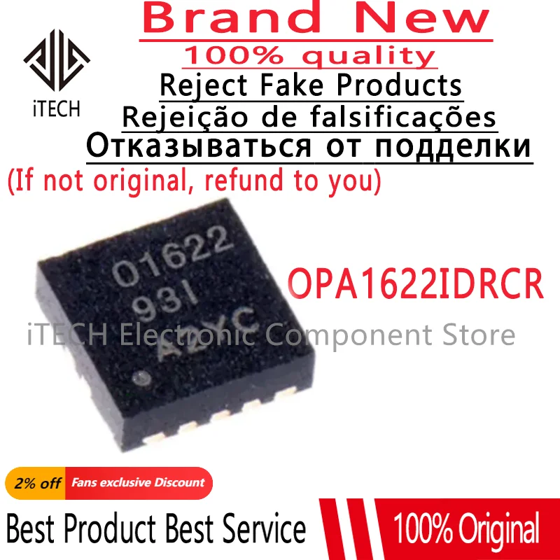 

5PCS/LOT New Original O1622 OPA1622IDRCR OPA1622 OPA1622IDR VSON-10 Audio Operational Amplifier Chip In Stock
