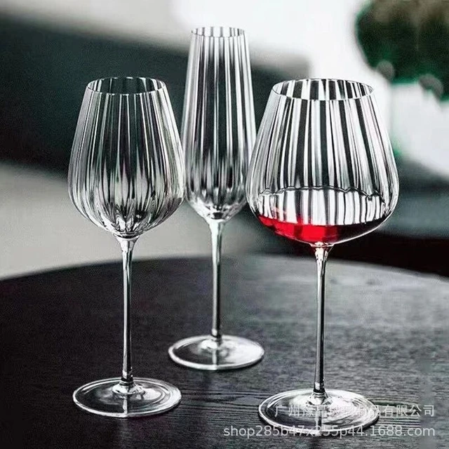2 Pieces Nordic Ripple Glassware Elegant Champagne Large Capacity Red White Wine  Glasses Cup Stemware Goblet Clear Glass Cup - Glass - AliExpress