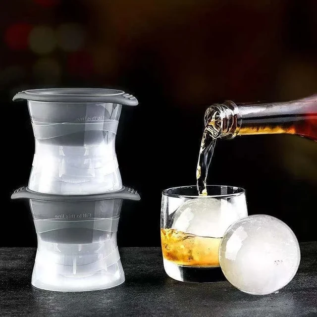 Silicone Sphere Ice Cube Mold Kitchen Stackable Slow Melting DIY Ice Ball  Round Jelly Making Mould For Cocktail Whiskey Drink