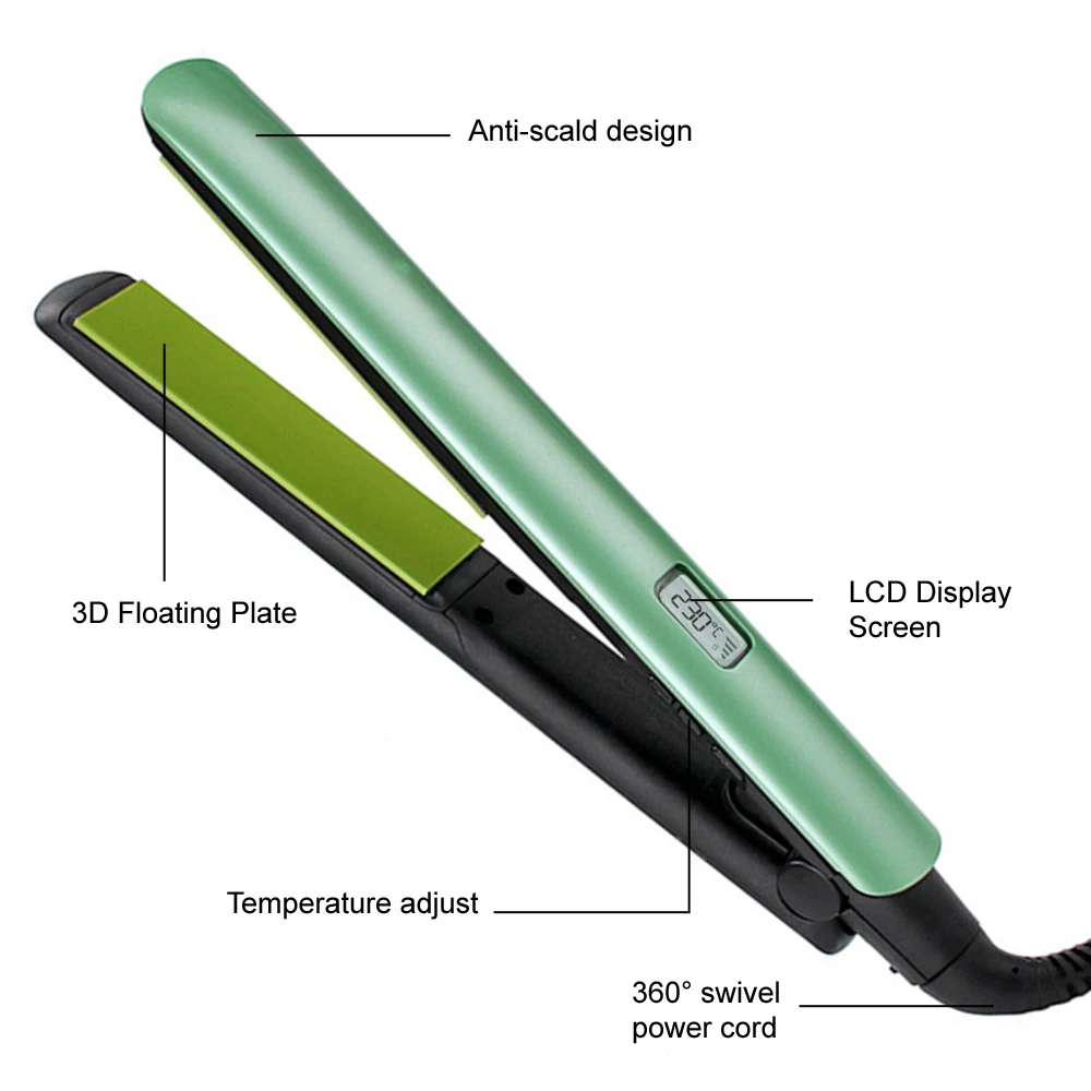2 In 1 Hair Straightener Curler Professional Flat Iron Ceramic Coating Plate 230&deg;C Fast Heating Hair Styling Tool Dual Voltage