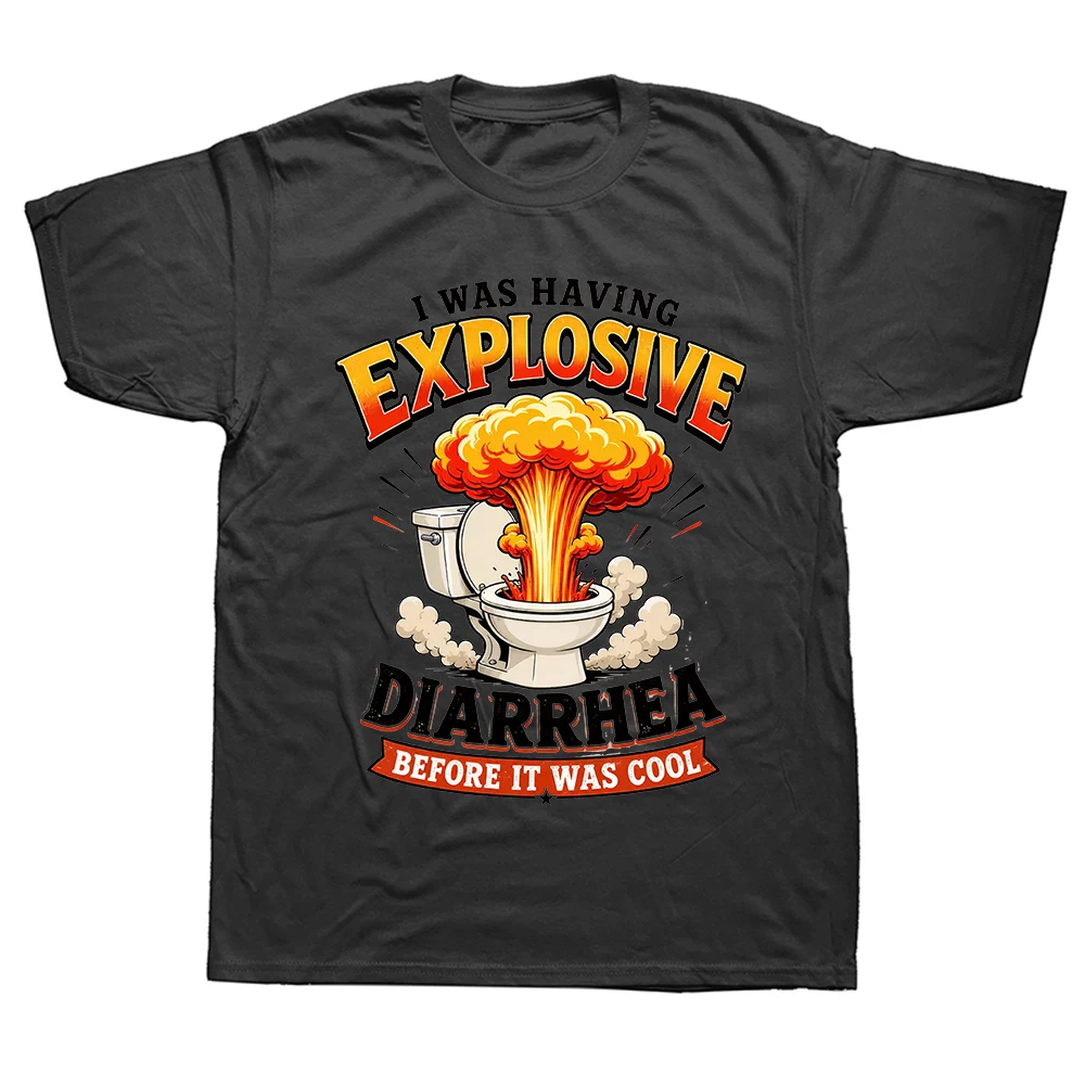 Lustiges Toiletten-Humor Retro-Kot-Grafik 100% Baumwoll-T-Shirts für Männer und Frauen Modische Lässige T-Shirts Lose Übergroße Streetwear T-Shirts
