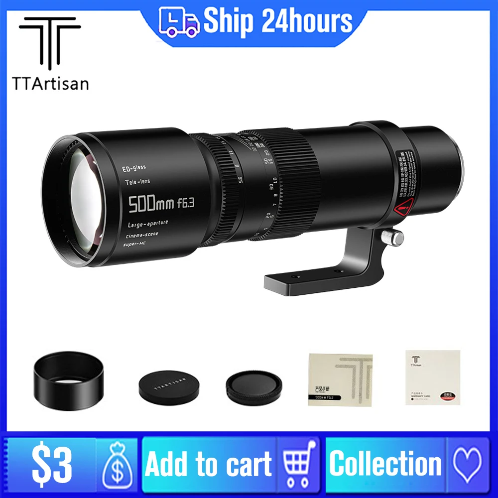Ttartisan 500Mm F6.3 Teleobiettivo Obiettivo Full Frame Obiettivo Fotocamera Full Frame Obiettivo Per Sony E-Mount Nikon Z-Mount Canon Rf-Mount L-Moun