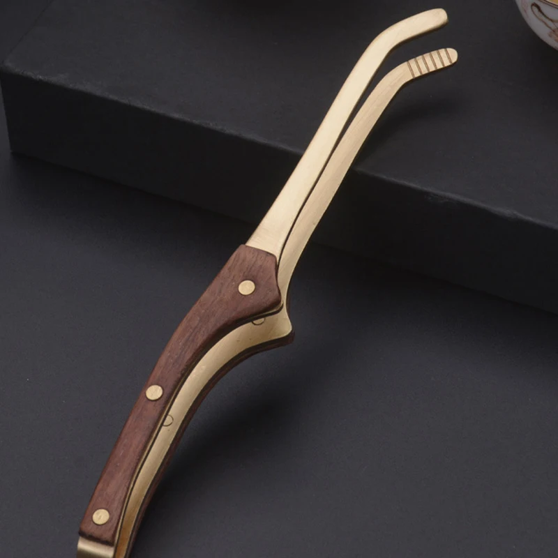 Non-slip Copper Tea Clip Kitchen Tea Utensil Kung Fu Teaware Accessories Clip 1Pcs