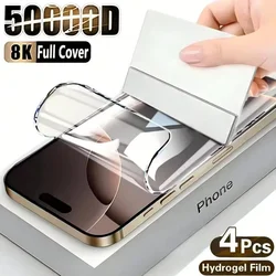Premium HD Clarity Scratch - Proof Screen Protector with Anti - Fingerprint Nano Coating (4 - Pack) - Hydrogel Film (iPhone 15 Plus)