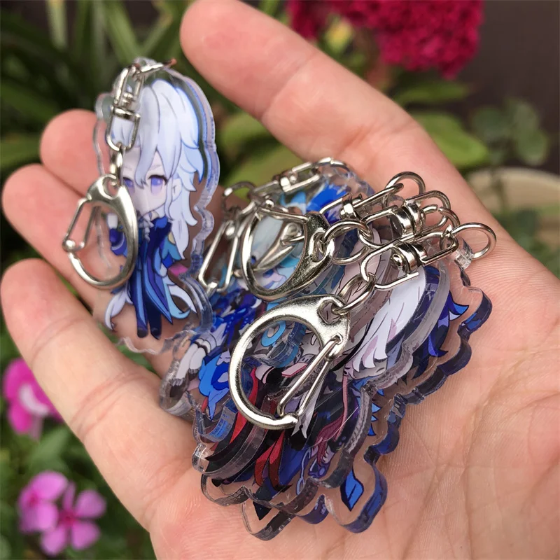 Genshin Impact Focalors Neuvillette Lyney Knave Arlecchino Keychain Anime game accessories Backpack pendant Prop badge for anime cosplay accessories anime cosplay props