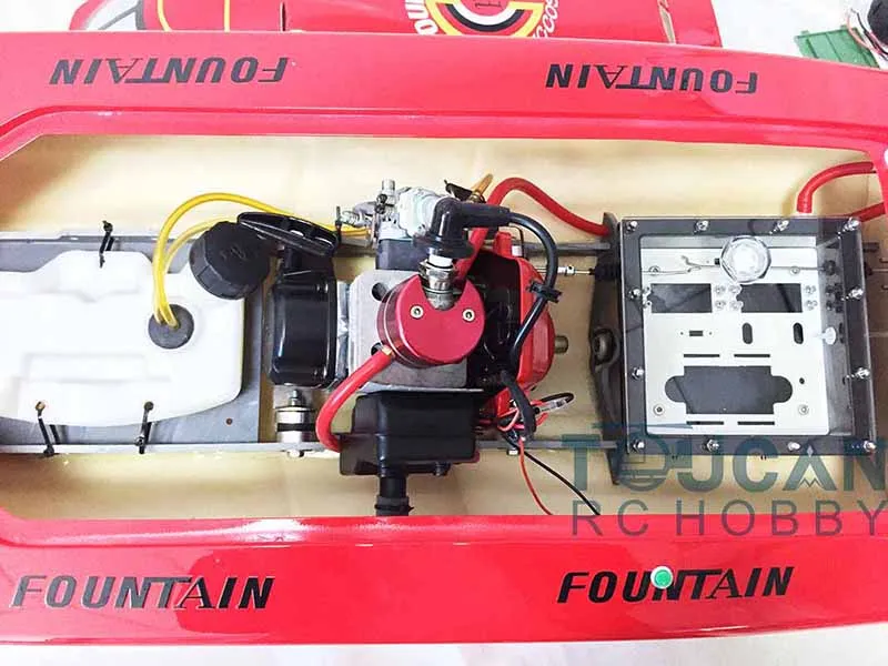 G26IP1 26CC Red Fiber Glass 50KM/H High Speed Gasoline Race ARTR RC Boat W/ Radio System Toucan Toys for Adults Gift THZH0074 4