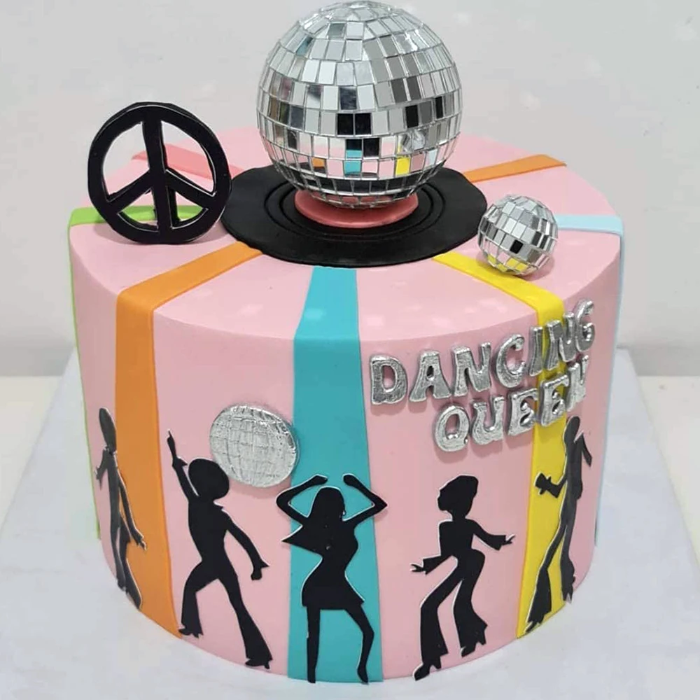 Spiegel Disco Ball Dekoration 70er 80er Jahre Geburtstag Disco Party Dekor Anhänger Kuchen Topper Hochzeit hängen Ornament Tischdecke Lieferungen – Detail 6