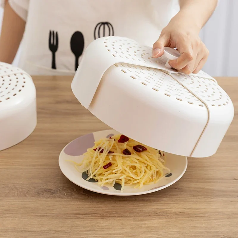 Kitchen Foldable Microwave Food Cover Plastic Anti-mosquito Breathable Safe Vent Reusable Leftovers Dust Food Cover