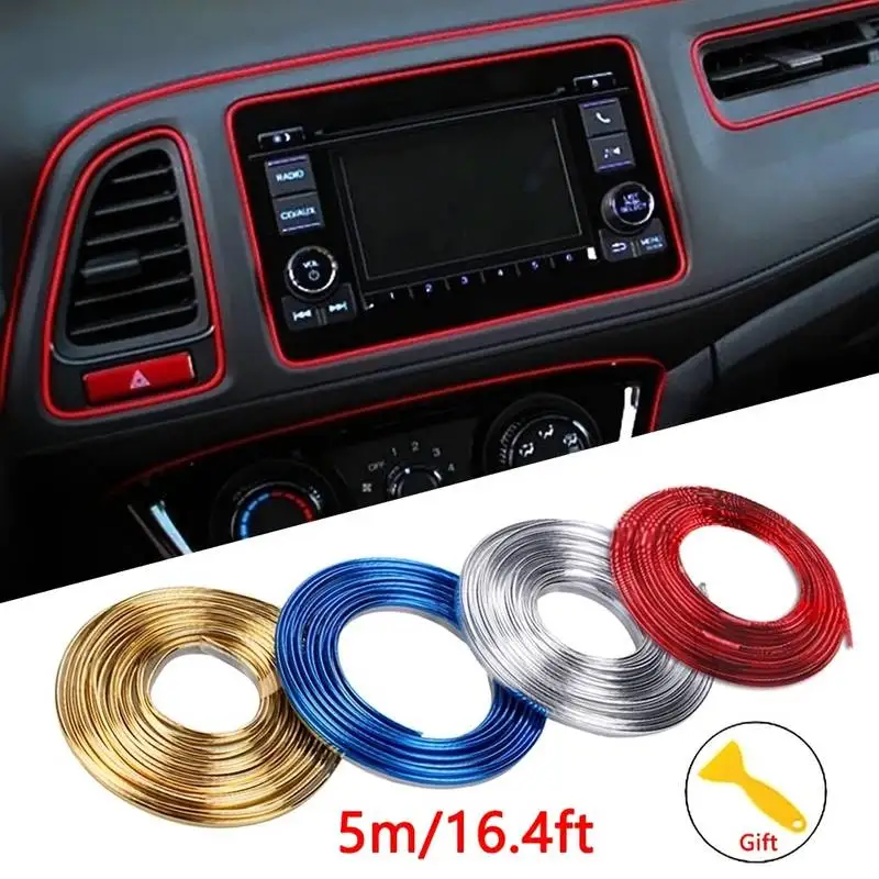 Universal Car Moulding Decoration Flexible Strips 5M/3M Interior Auto Mouldings Car Cover Trim Dashboard Door