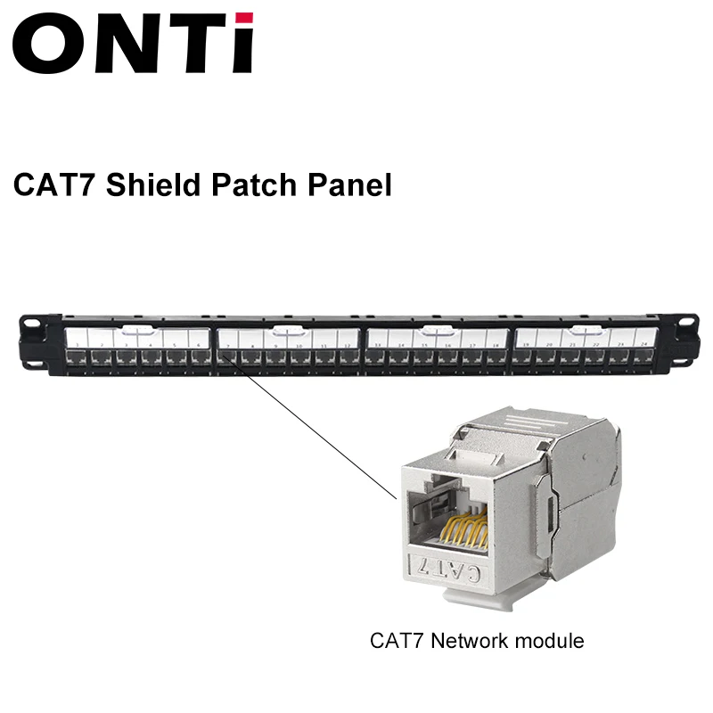 24-Port Dustproof And Durable Shielded Patch Panel For Connecting CAT5e, CAT6, CAT6A, CAT7, CAT8 networking tools Networking Tools