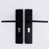 Bedroom Door Lock Minimalist Black Indoor Door Lock, Household Solid Wood Door Lock, Silent Split Handle Lock 5