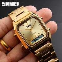 SKMEI double affichage montre hommes numérique double temps sport chronographe étanche mâle horloge Quartz montres Relogio Masculino 4