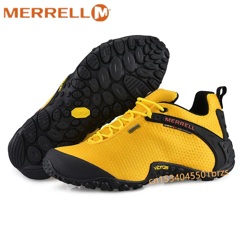 Merrell original das mulheres dos homens respirável malha de acampamento ao ar livre sapatos esportivos para o sexo masculino à prova dwaterproof água montanhista escalada tênis 36-46