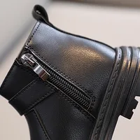 Autumn And Winter Boys And Girls British Style Boots Children's Side Zipper Non-Slip Boots Baby Warm Boots 4
