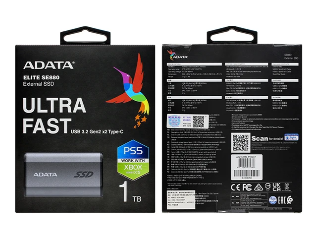 Original ADATA Elite SE880 External SSD High Speed Solid State 