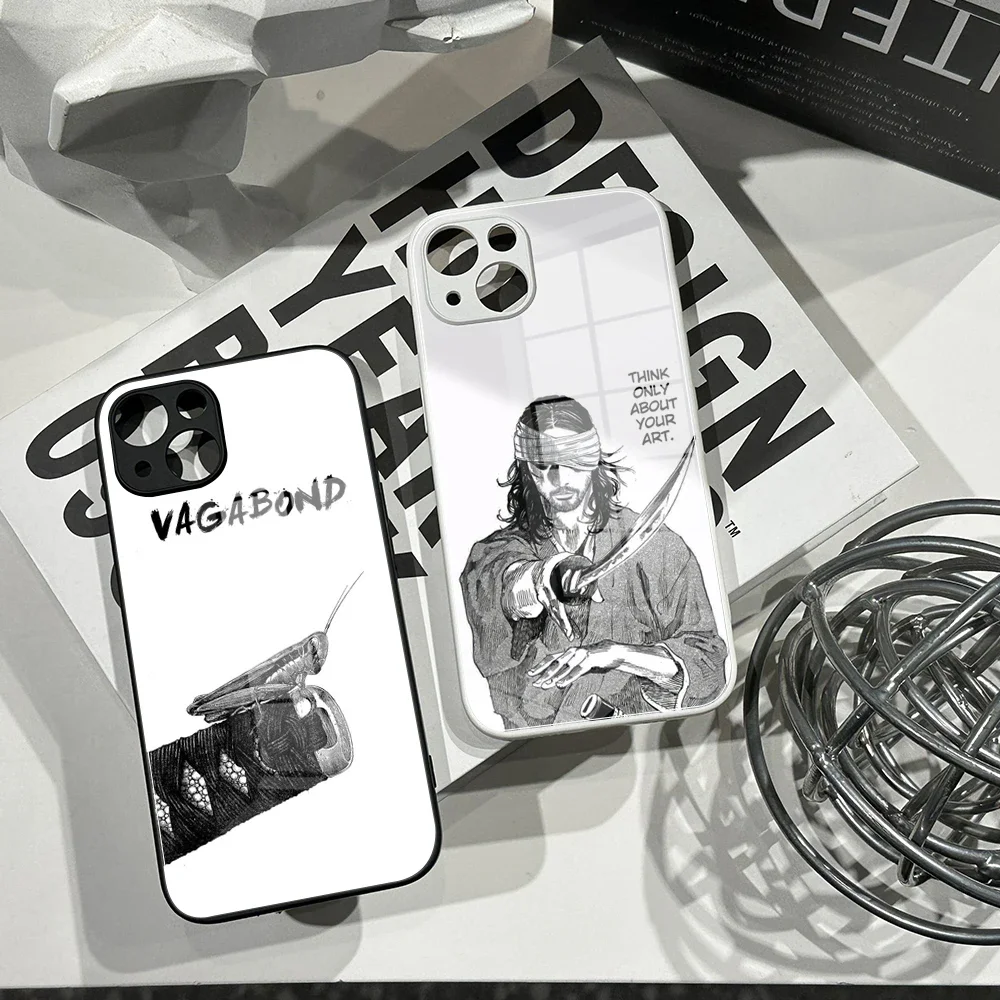 Custodia In Vetro Temperato Anime Vagabond Manga Per Iphone 15 13 12 11 Pro Max Mini 7 8Plus X Xs Xr 14 Pro Max Vagabond Manga Cover