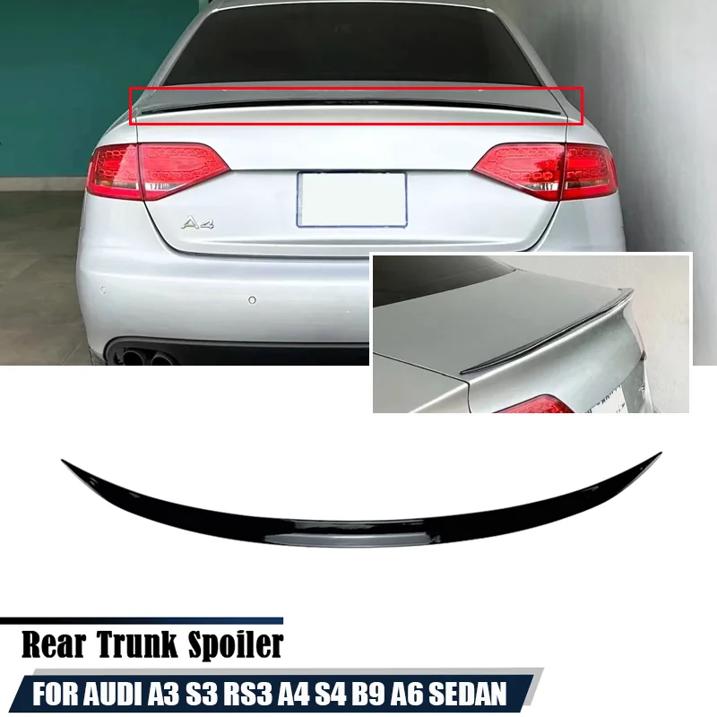 For Audi Accessories A3 S3 RS3 A4 S4 B9 A6 SEDAN Rear Wing Trunk Spoiler Lip Body Kits car rear wing spoiler