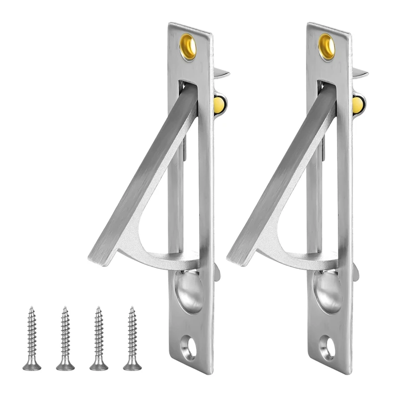 2Pcs Pocket Door Edge Pull,304 Stainless Steel Pocket Door Handle With Screws, Door Hardware For Bathroom Closet Hallway