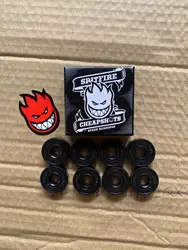 High-Performance Ceramic Skateboard Bearing Set with Spacers & Washers (8 Pack) (Red)