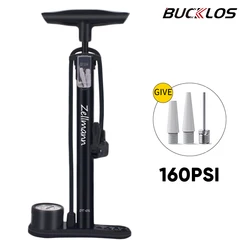 High-Pressure Bicycle Air Pump with Pressure Gauge and Valve Adapter (Black Pump)