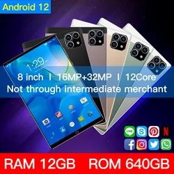 Tablette PC de 8 pouces Pad K10, 7800mAh, 12 cœurs, android 12, 12 go de RAM, 32mp, 640 go de ROM, Google Play, WIFI, 5G, envoyer le clavier, double SIM 