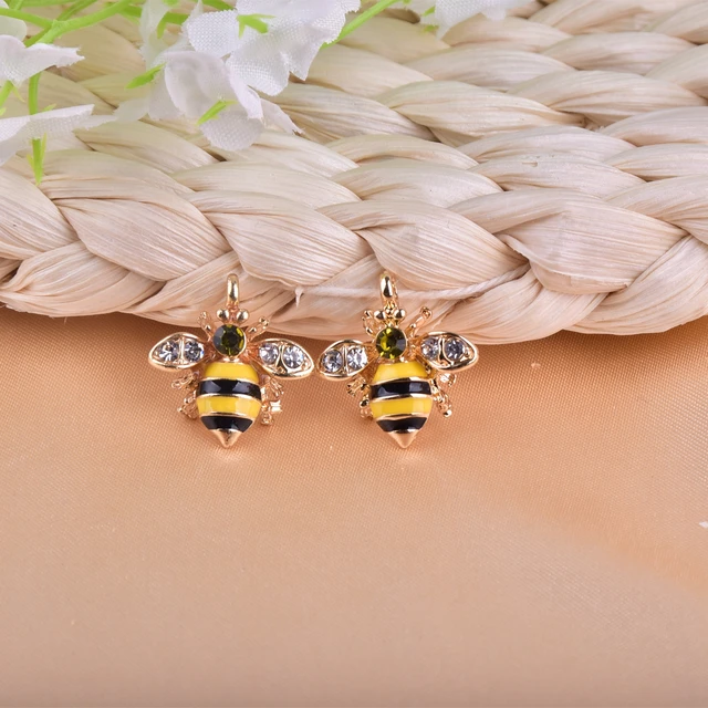 Metal Bee Charms Gold