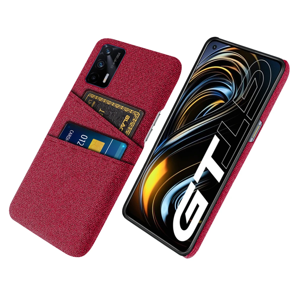 حافظة لهاتف OPPO Realme GT 5G فاخرة من أقمشة البطاقات المزدوجة غطاء خلفي لهاتف Realme GT 5G حافظة ناعمة RealmeGT RMX2202 coque 6.43"