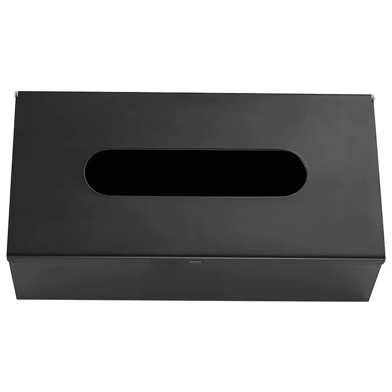 Wall Mounted Toilet Paper Holder Rack Stainless Steel Desktop Tissue Box Stand Bathroom Retro Metal Shelf Black Napkin