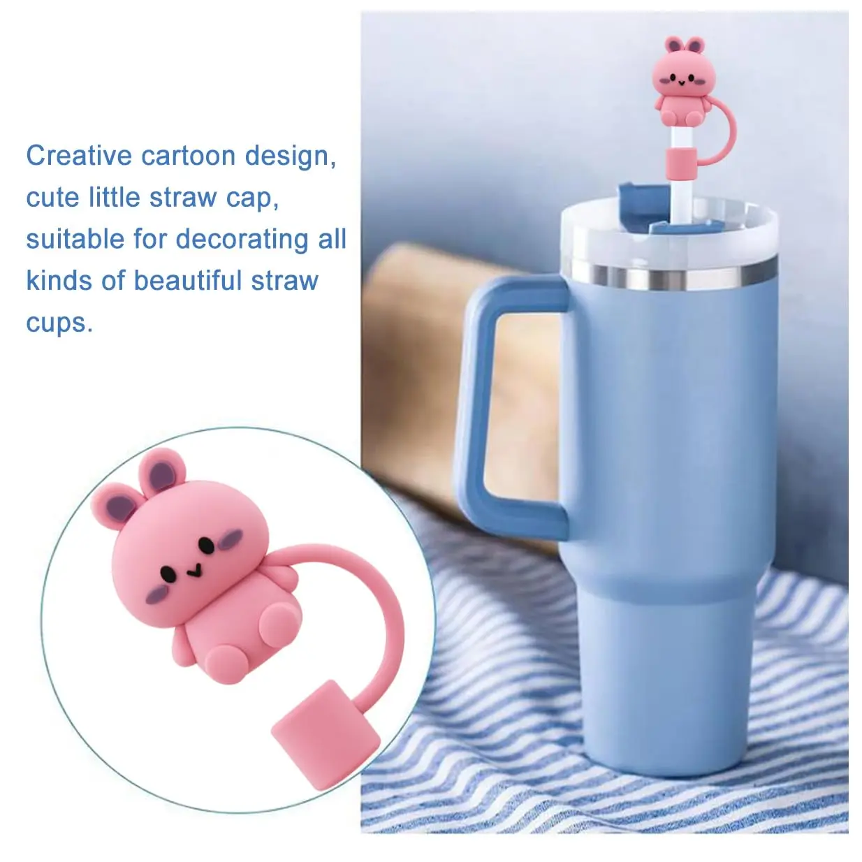 Silicone Straw Covers - Cute Animals