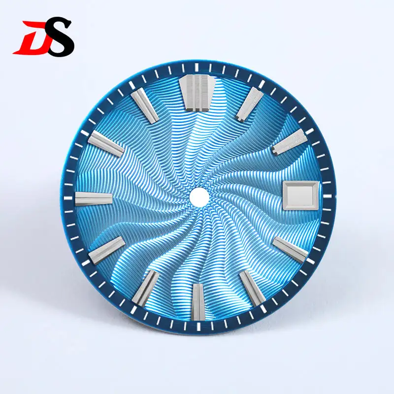 Guilloche Ice Blue Smoky Purple Watch Dial - 28.5mm No Lume, No Date or 6 O'Clock Date