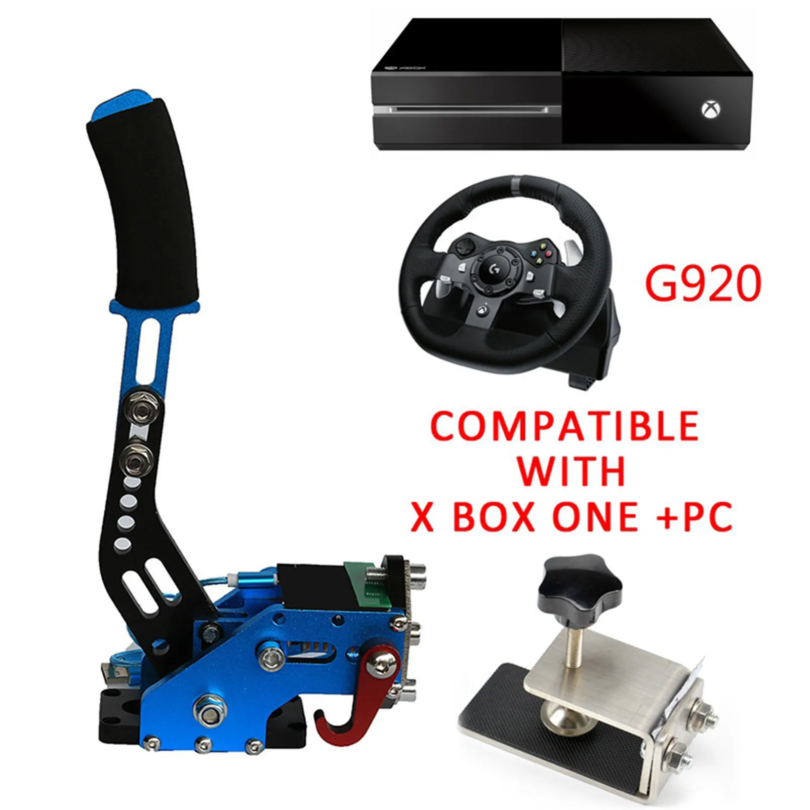PS4/Xbox One + G29/G920/T300RSG295/G27 Hand Brake+Clamp for Racing Games Logitech Brake System Handbrake Racing Game Part _ - Mobile