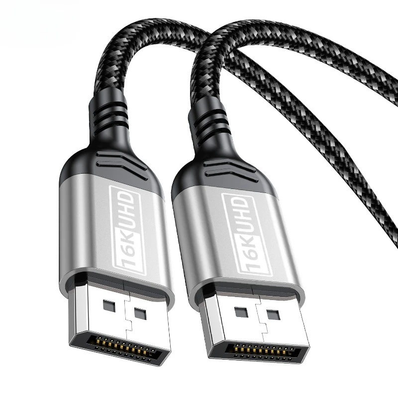 Ultra HD 16K DisplayPort Cable with 80Gbps Speed and HDR, Available in Various Lengths
