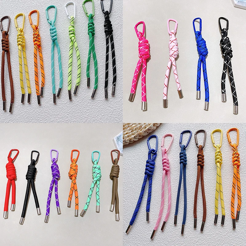 Kreativer bunter geflochtener Lanyard-Schlüsselanhänger Y2K Anti-Verlust-Knoten-Nylonseil-Schlüsselanhänger für Auto-Rucksack-Anhänger-Zubehör Geschenk – Detail 1