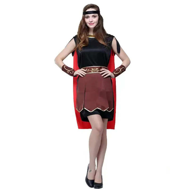 Женщина Хэллоуин Спартанец костюмы гладиаторов Римский Воин Косплей Карнавал