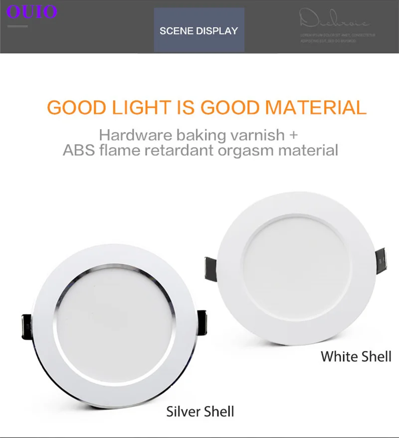 Recessed Round Led Ceiling Lamp Dimmable Embedded Downlight AC85V-240V Led Spot Light 7W 9W 12W 15W 18W LED Downlight Waterproof led ceiling light ceiling light
