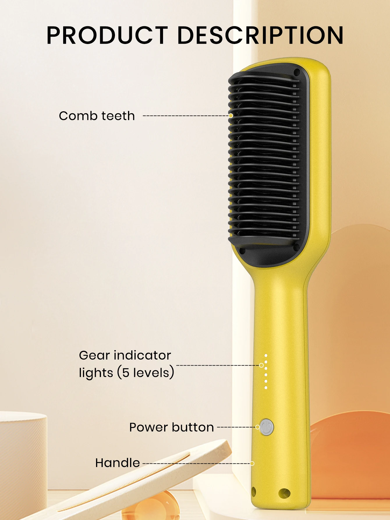Electric Cute Hair Brush , Anions Fast Hair Care Styling Tools, Heating Straightened Comb
