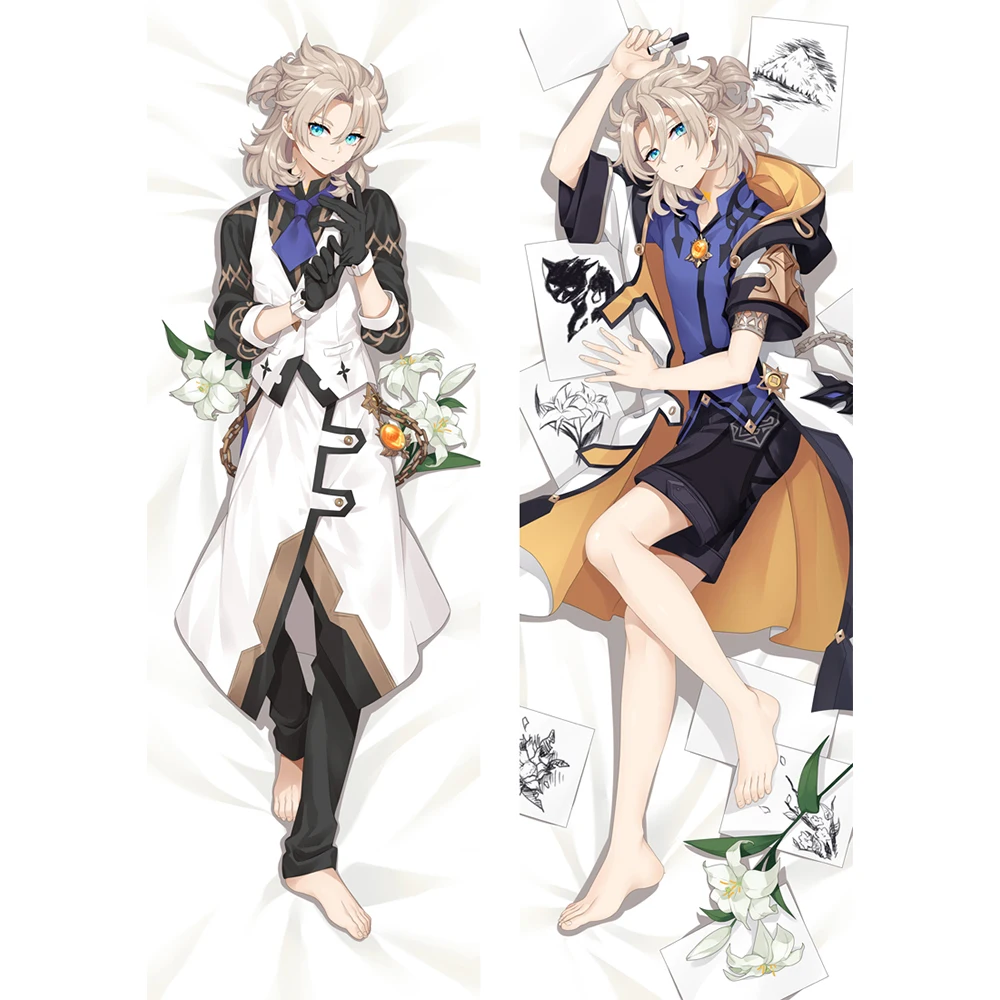 

Game Genshin Impact Albedo The Chalk Prince Dakimakura Hugging Body Pillowcase Cover Male Otaku Throw Home Bedding Pillow Cover