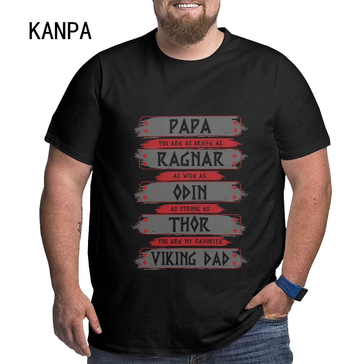 

Norse Papa Best Graphic Dad Men's T Shirts for Big and Tall Man Graphic T-Shirts Large Top Tees for Father Day Gift