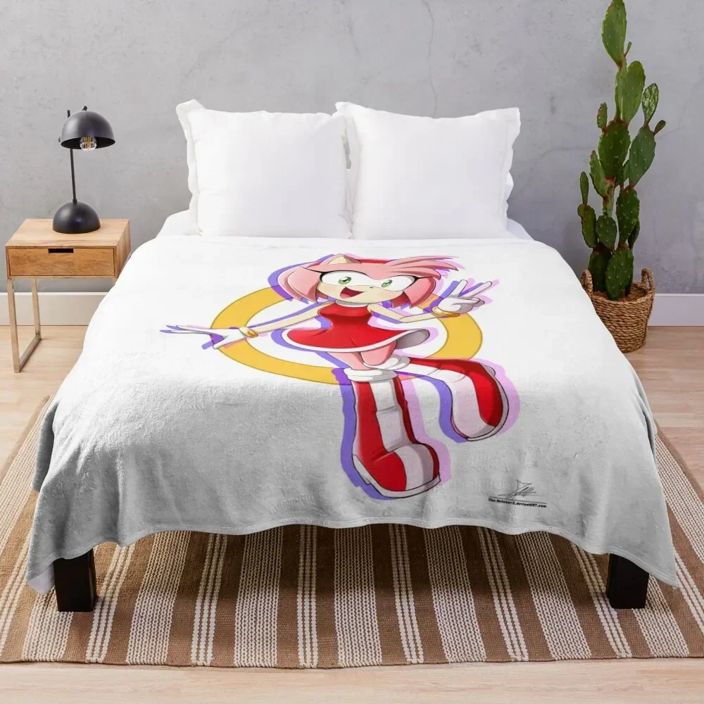 

.:Amy Rose:. Throw Blanket Soft Beds Blankets For Sofas Nap Blankets