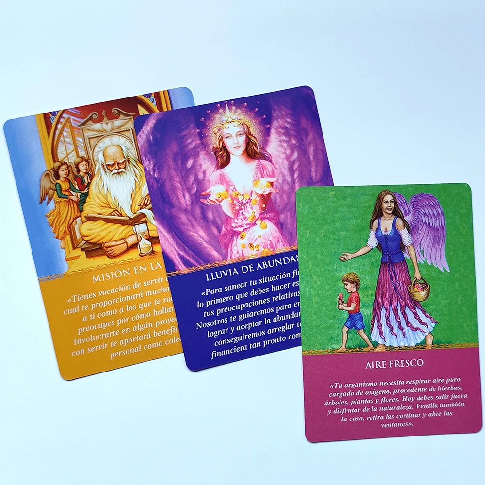 Spanish Version Daily Guidance From Your Angels Oracle 44 Cards Deck 10.4*7.4cm  Fate Divination Tarot Board Playing Game 4