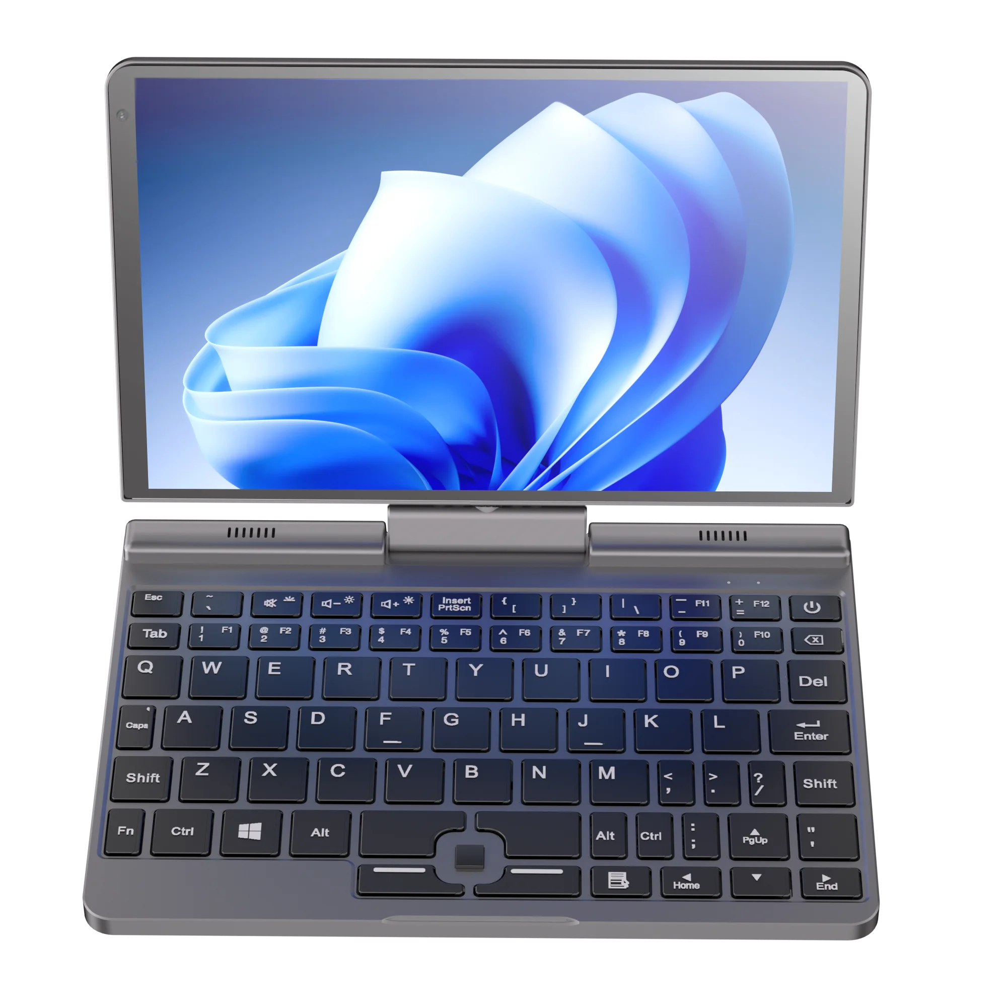 YSJMNPC 12th Gen Mini Laptop Intel N100 Quad Core 8 Inch Screen LPDDR5 12GB 1TB 4800MHz Windows11Pro AX WiFi6 BT5.2 RJ45 LAN 2