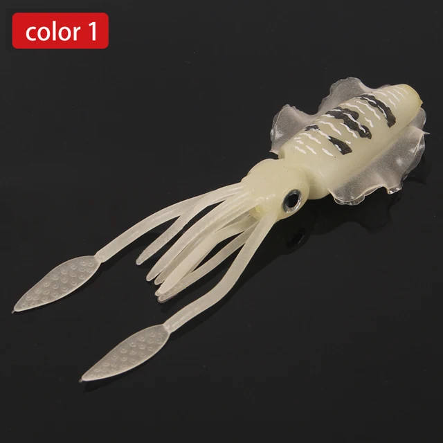 ORJD Trolling Lure Soft Squid Lure 7g 15g 20g 60g Luminous UV Squid Jig For Sea Fishing Boat Fishing Wobbler Bait For Snapper 60G 15CM NO HOOK