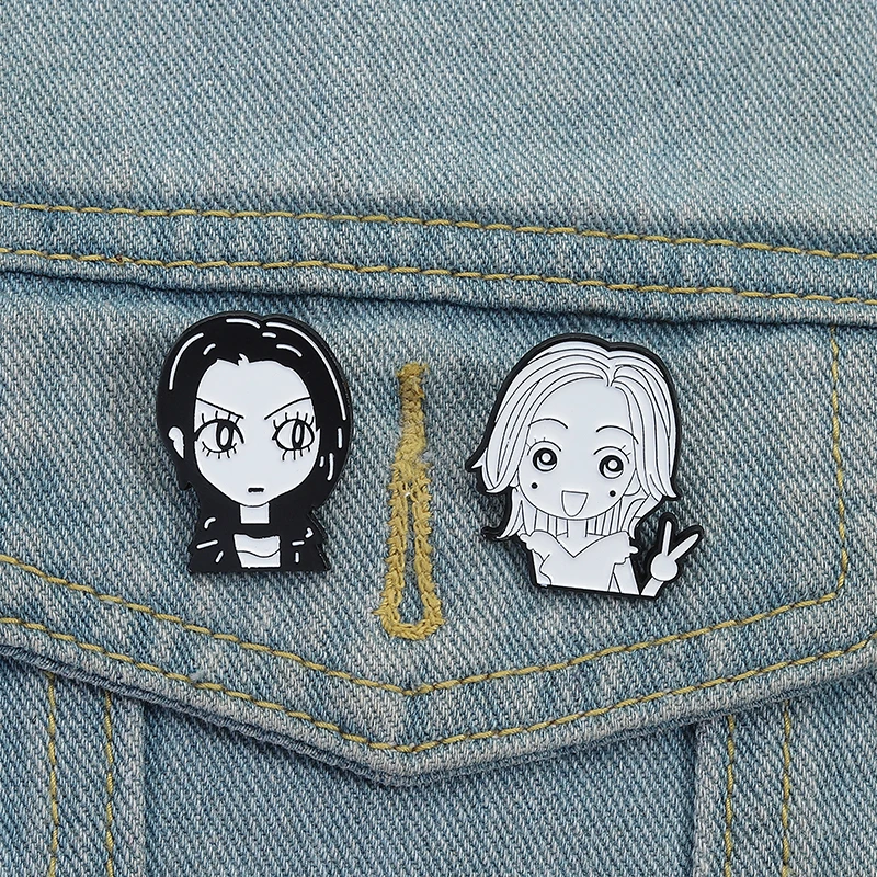 Comic Girls Nana Emaille Pin Klassische japanische Anime Charakter Broschen Revers Rucksack Abzeichen Cartoon Schmuck Geschenk für Fans Freunde – Detail 3